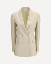 Double-breasted Blazer in a ribbed fabric - CREAM | Base Blu