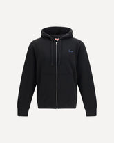 Felpa con Cappuccio e cerniera in cotone ricamata Kenzo Signature - NERO | Base Blu