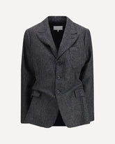 Three-Button Tweed Jacket - GREY | Base Blu