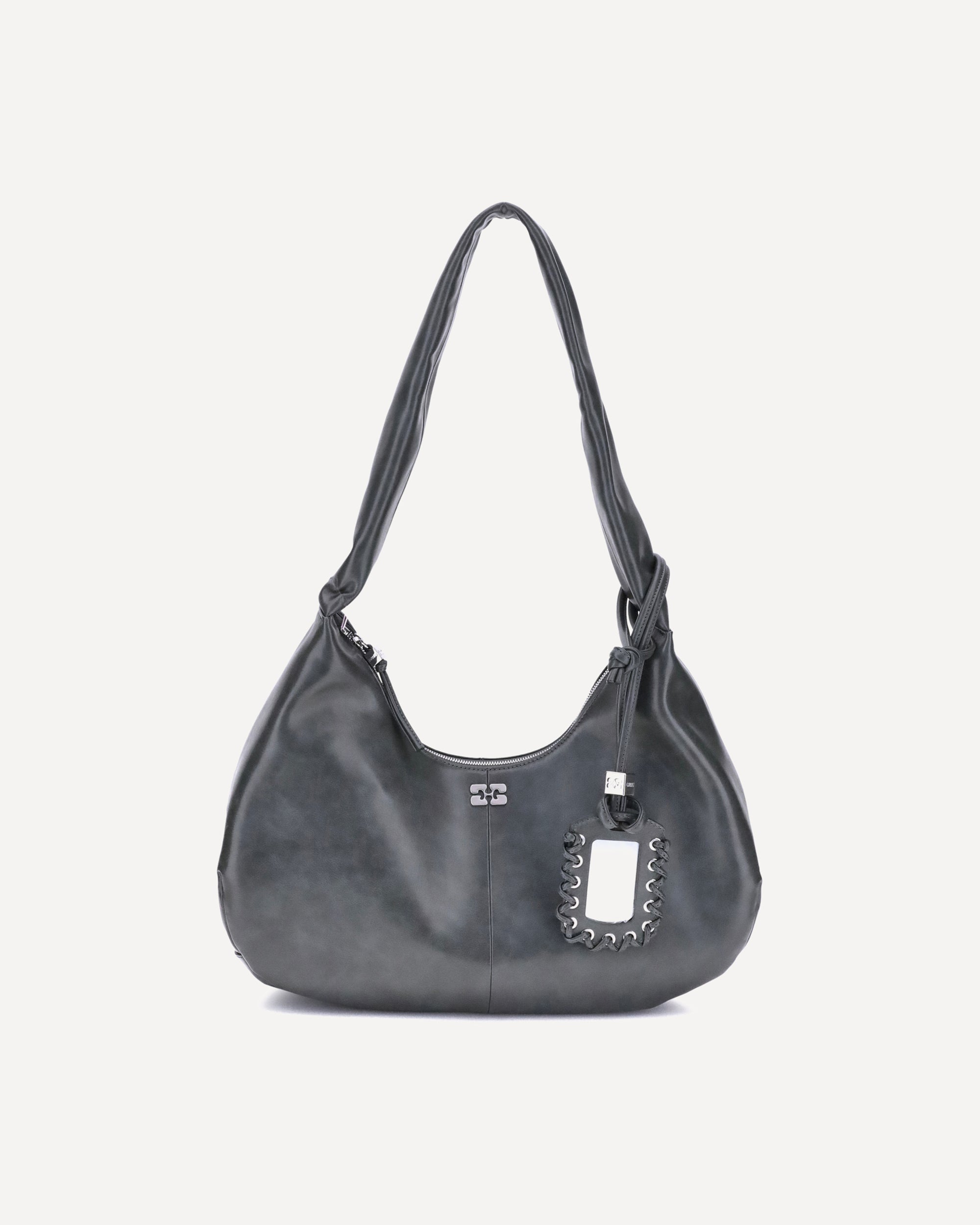 【関税・送料込み】GANNI LEATHER HOBO MEDIUM SHOULDER BAG GANNI Medium Hobo Shoulder Bag BLACK | Base Blu