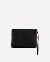 Matelassé Clutch Bag - BLACK | Base Blu