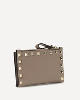 Rockstud zip Card Holder - BEIGE | Base Blu