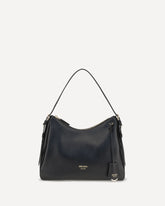 Shoulder Bag in leather - BLACK | Base Blu