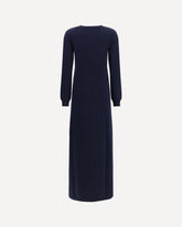 Long cashmere crewneck Dress - BLUE | Base Blu