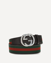 Reversible Belt with Interlocking GG buckle - BLACK | Base Blu