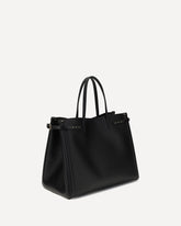 Antibes medium leather Handbag - BLACK | Base Blu