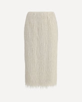 Fringed midi Skirt - WHITE | Base Blu
