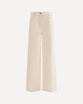 Wide leg Jeans in flocked denim - WHITE | Base Blu