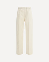 Cotton gabardine Trousers - CREAM | Base Blu