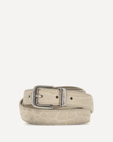 Cintura in pelle di alligatore - BEIGE | Base Blu