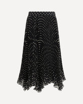 Polka-dot silk Skirt - BLACK | Base Blu