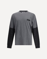 Trauma long sleeve in contrast T-shirt - GREY | Base Blu