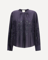 Embroderied cotton shirt - BLUE | Base Blu