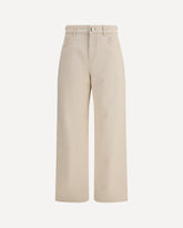 Wide-leg cotton Jeans - CREAM | Base Blu