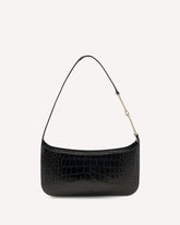Small crocodile-print Shoulder Bag - BLACK | Base Blu