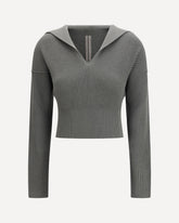 Euca Virgin Wool Sweater with V neck - GREEN | Base Blu