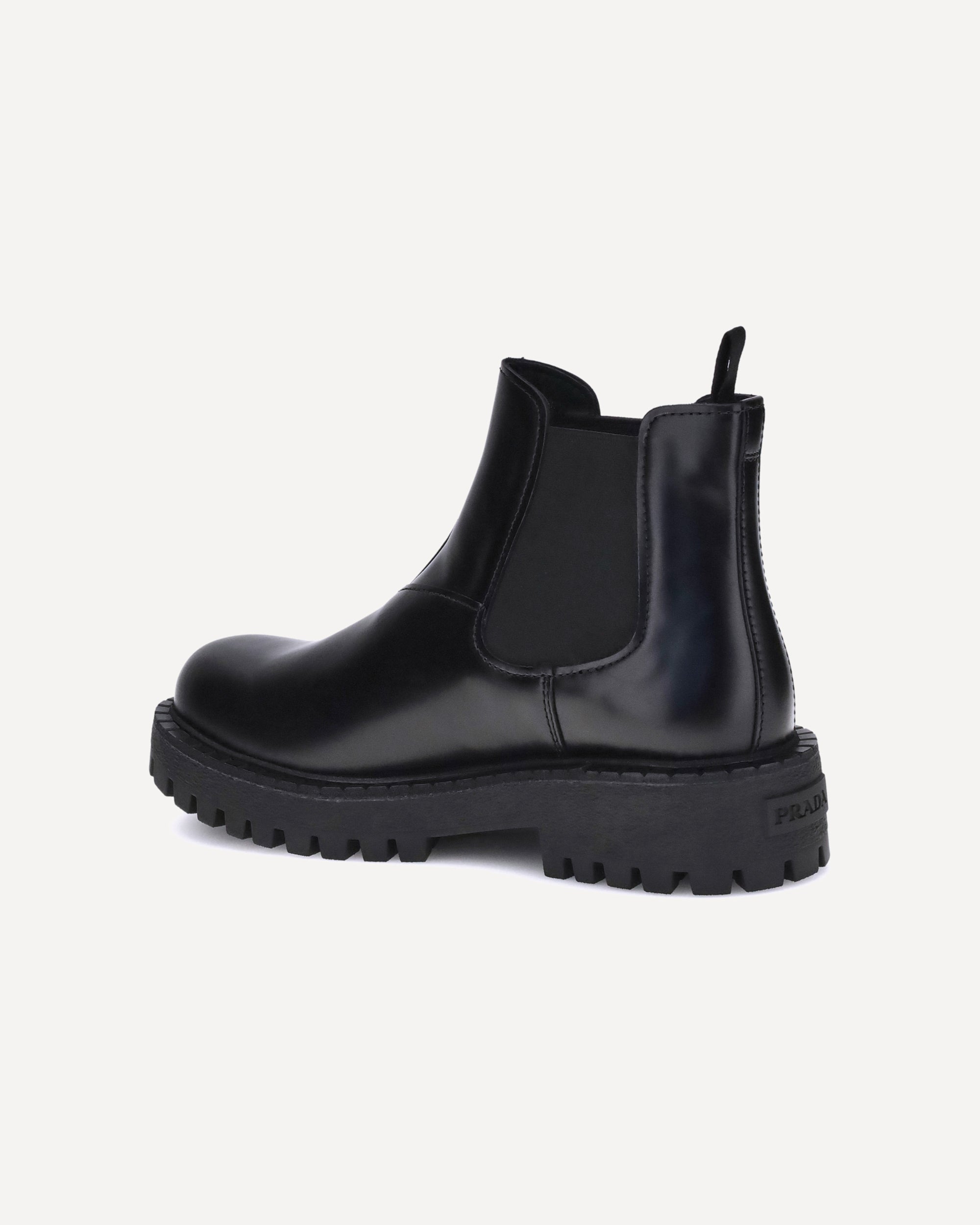 靴 PRADA Chelsea boots black Prada Brushed Calf Leather Chelsea Boots | Saks Fifth Avenue