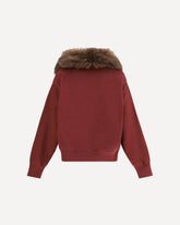 Felpa con collo in shearling - BORDEAUX | Base Blu