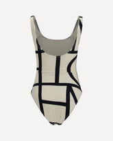 Monogram one-piece Swimsuit - CREAM | Base Blu