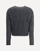 Cropped boxy Sweater in alpaca - GREY | Base Blu