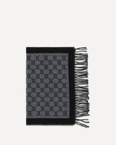 GG jacquard wool Scarf - GREY | Base Blu