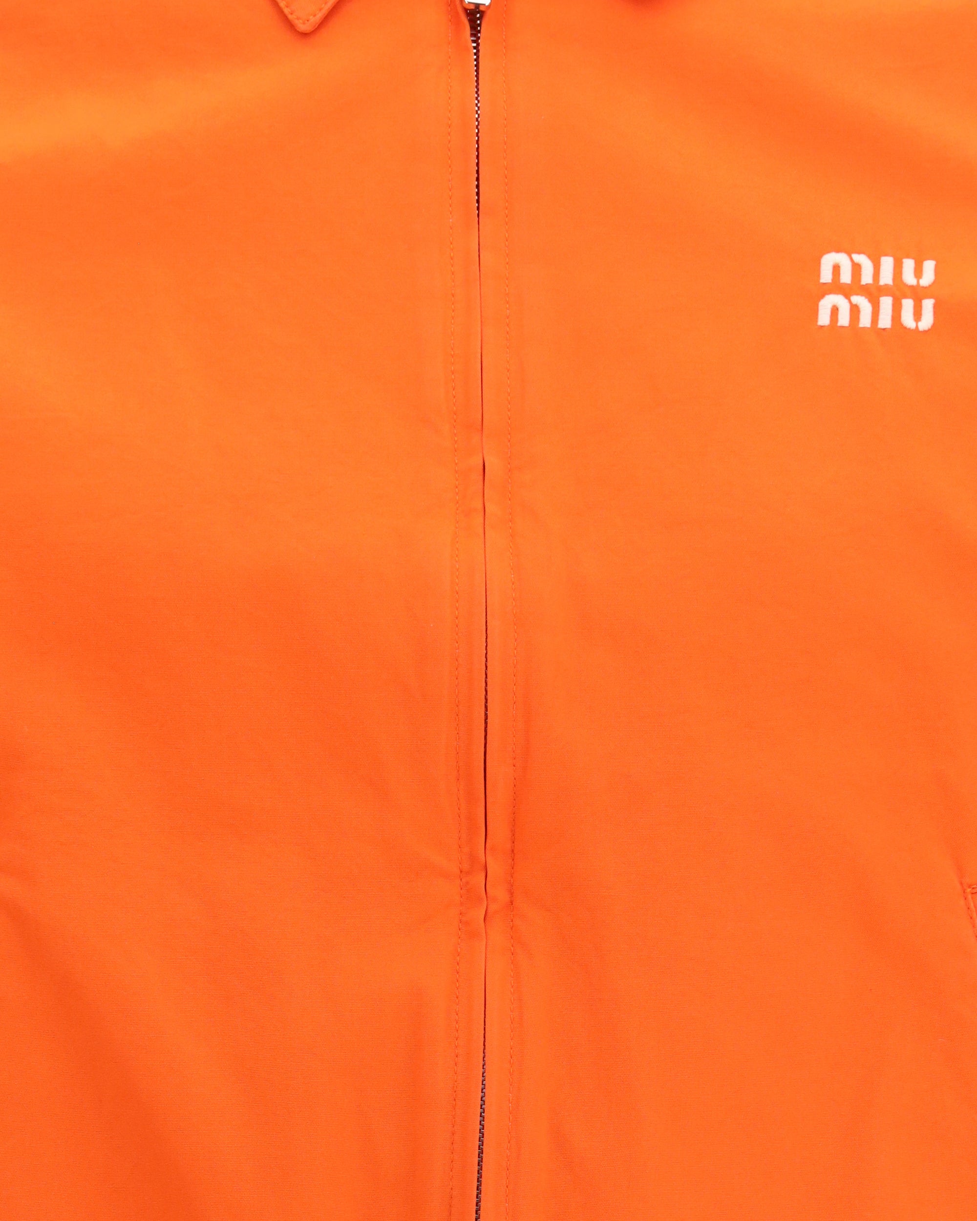 MIU MIU Cotton Bomber Jacket ORANGE | Base Blu
