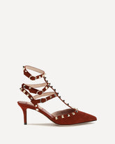 Rockstud suede Pumps - RED | Base Blu