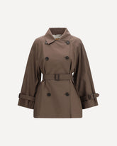 Technical cotton-blend twill Trench - BROWN | Base Blu