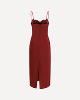 Abito midi con dettaglio floreale - BORDEAUX | Base Blu