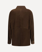 Suede Shirt Jacket - BROWN | Base Blu