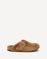 Boston Shearling Mules - BROWN | Base Blu