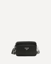 Borsa a Tracolla in Re-Nylon e pelle Saffiano - NERO | Base Blu