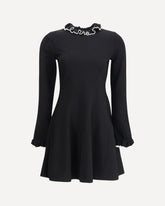 Knit Dress with volants - BLACK | Base Blu