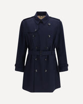Double-breasted belted Trench Coat - BLUE | Base Blu