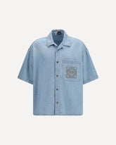 Short-sleeved denim Shirt Loewe x Paula’s Ibiza - BLUE | Base Blu
