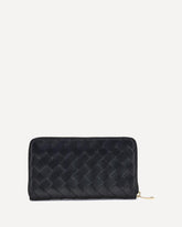 Intrecciato zippered Wallet - BLACK | Base Blu
