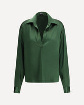 Camicia in seta elasticizzata - VERDE | Base Blu