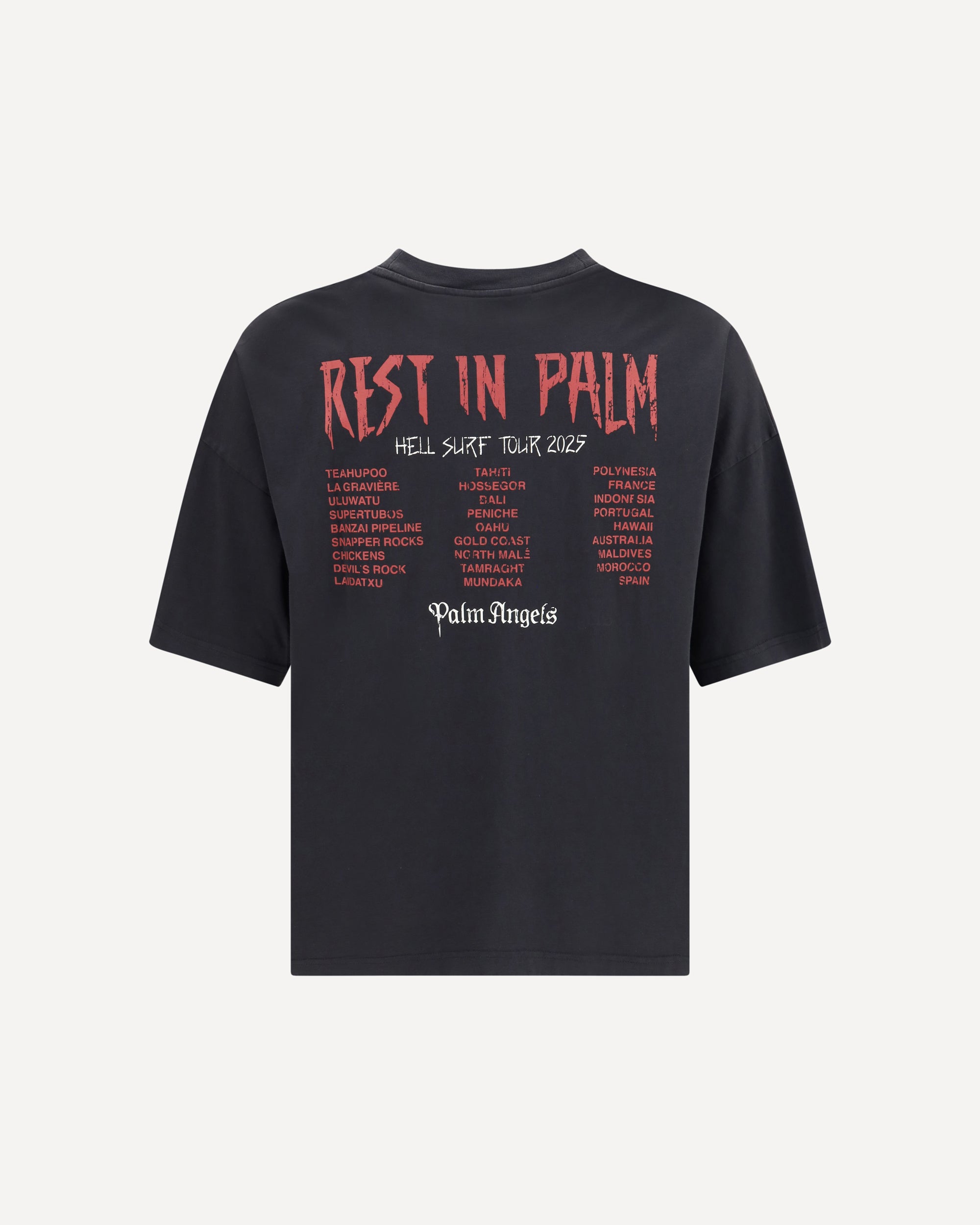 PALM ANGELS Rest in Palm Cotton T-Shirt BLACK | Base Blu