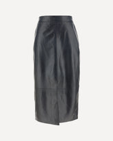 Leather Arkina Skirt - BLACK | Base Blu