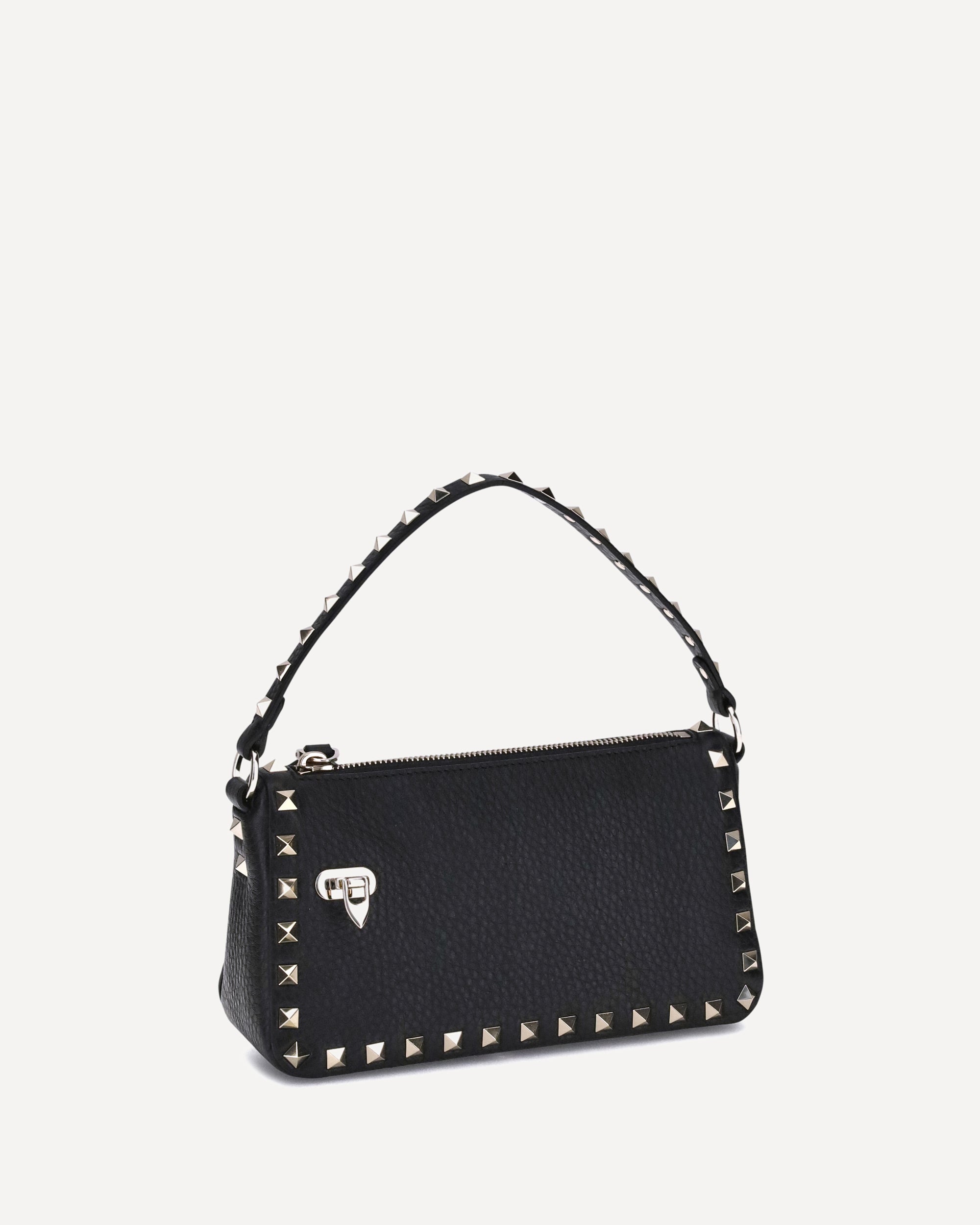 VALENTINO GARAVANI Rockstud Zip-Up Shoulder Bag BLACK | Base Blu