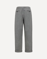 Oversized Pants in wool and cashmere with denim effect - GREY | Base Blu