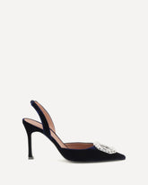 Décolletés Slingback Camelia in velluto - BLU | Base Blu