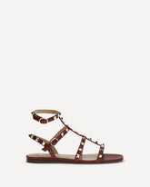 Rockstud leather Sandals - BROWN | Base Blu