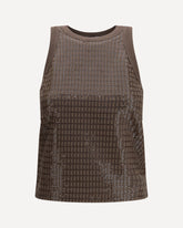 Top in cotton with luminous embroidery - BROWN | Base Blu