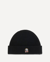 Cappello Beanie in maglia a coste con logo - NERO | Base Blu