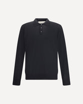 Virgin wool Polo Shirt - BLACK | Base Blu
