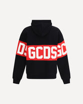 Cotton Hoodie with logo band - BLACK | Base Blu