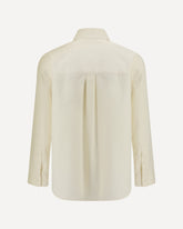 Cotton Shirt with an embroidered Anagram logo - BEIGE | Base Blu