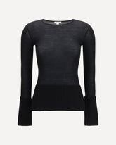 Top girocollo in lana merino - NERO | Base Blu