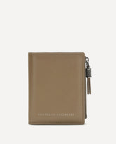 Leather Wallet with zip - BROWN | Base Blu